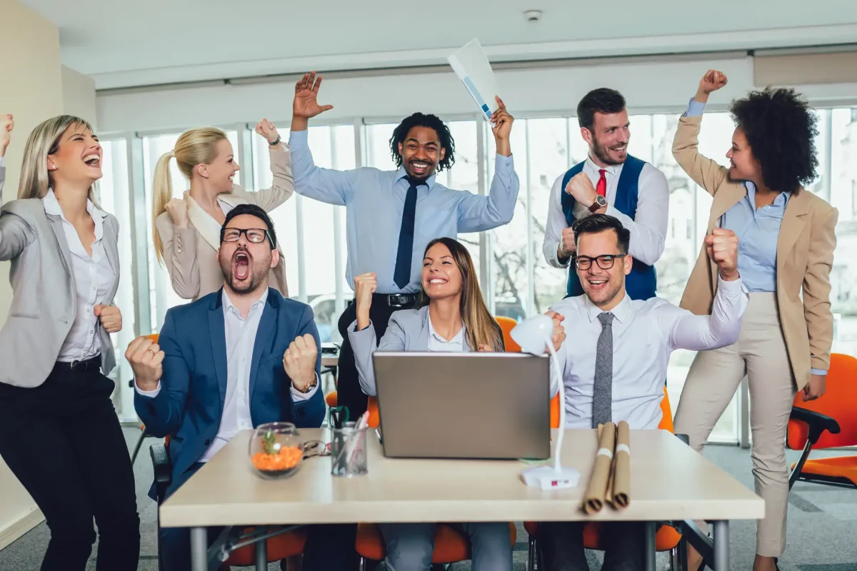 The Perfect Stock Photo-Overly Enthusiastic Office Worker